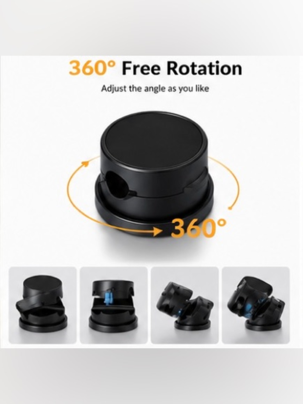 Universal Black 360° Rotating Mount for Home Controllers & Sensors